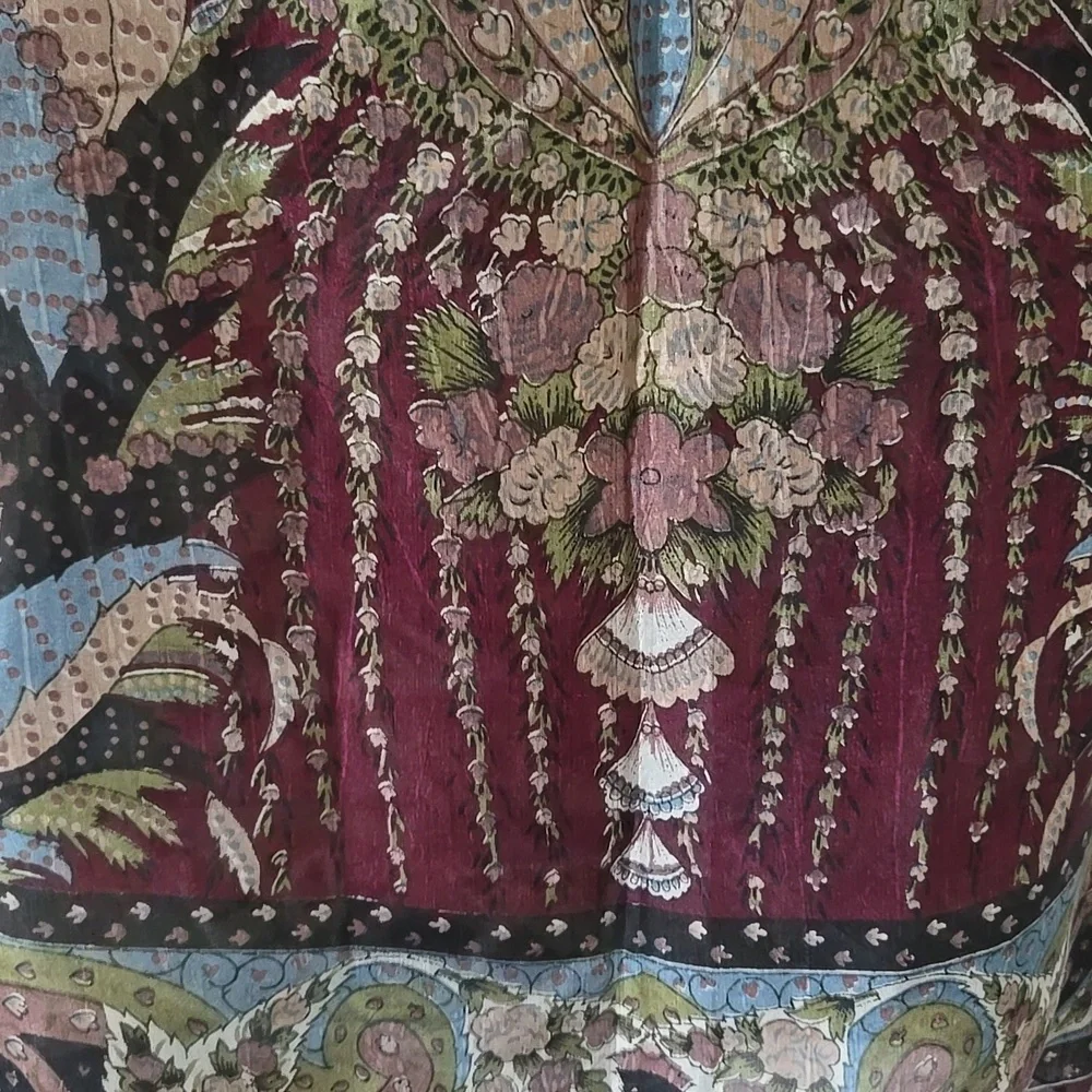 VINTAGE Oversized Indian Silk Shawl Scarf